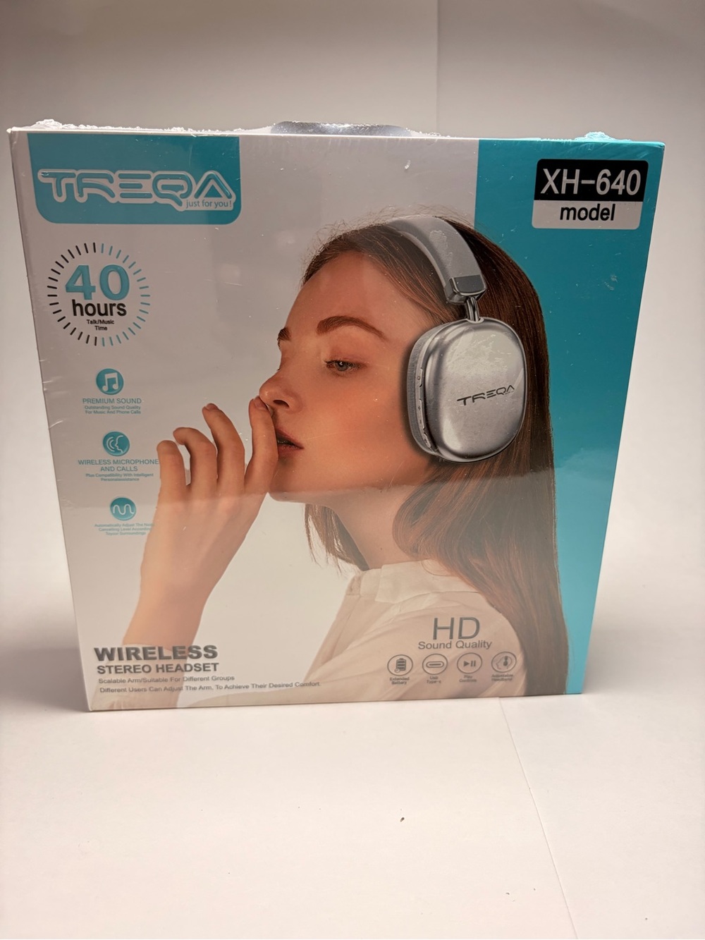 TREQA XH-640 Wireless Stereo Headset in Silver